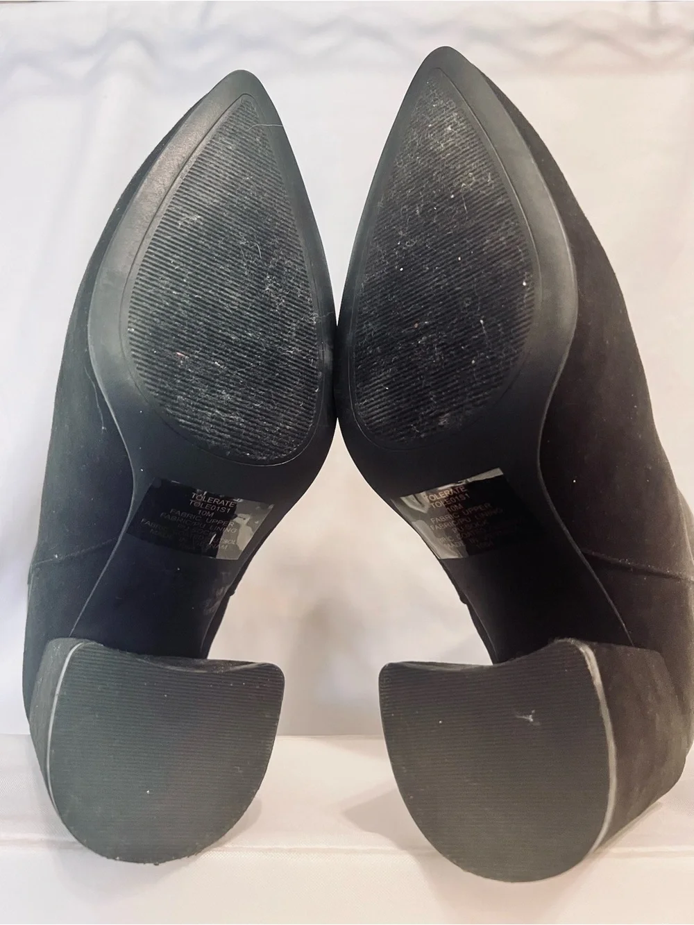 Steve Madden Tolerate Women's Sz. 10M Black Faux Suede Pointed Toe Ankle Booties